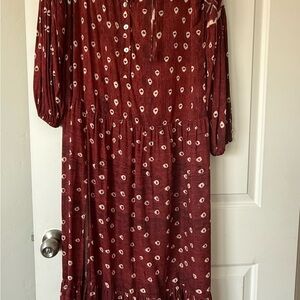 Jen's Pirate Booty Burgundy Patterned Maxi Dress